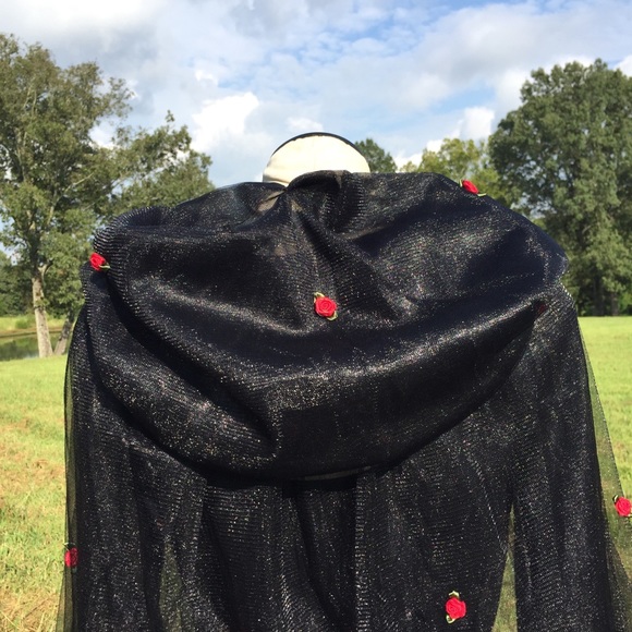 New MODCLOTH Black Tulle Dress + NWT Tulle Cape. GOTH HALLOWEEN DRESS & CAPE - Picture 7 of 16